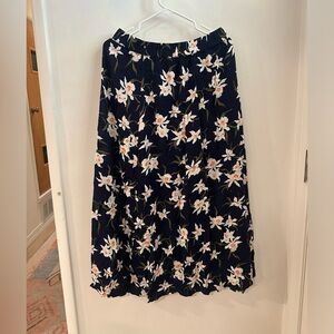 Navy Flower Maxi Skirt